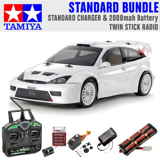 Tamiya RC 58724 2003 Ford Focus RS Custom (TT-02) 1:10 RC Standard Stick Bundle