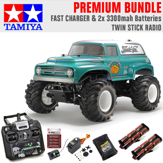 Tamiya RC 58725 Squash Van (GF-02) 1:10 Premium Stick Radio Bundle