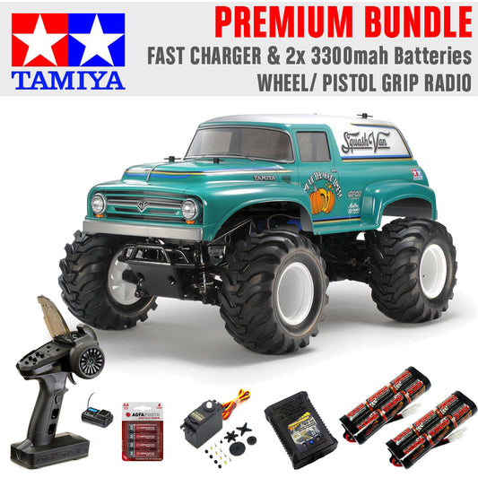 Tamiya RC 58725 Squash Van (GF-02) 1:10 Premium Wheel Radio Bundle