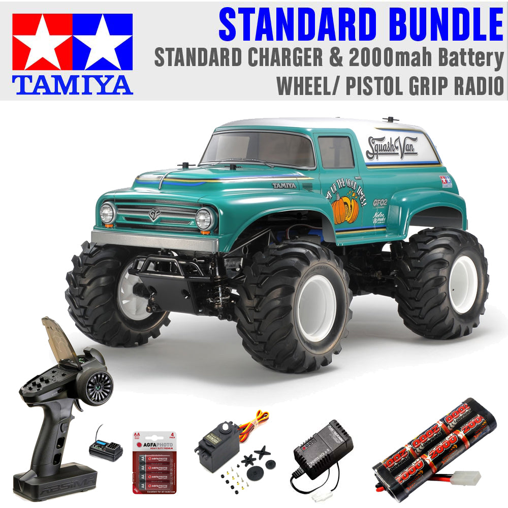 Tamiya RC 58725 Squash Van (GF-02) 1:10 Standard Wheel Radio Bundle