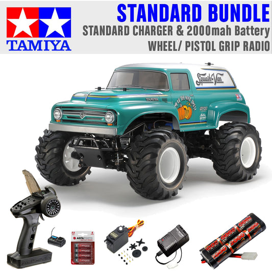 Tamiya RC 58725 Squash Van (GF-02) 1:10 Standard Wheel Radio Bundle