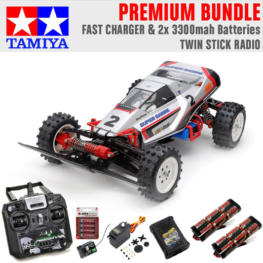 Tamiya RC 58728 Super Sabre (2023) 1:10 Premium Stick Radio Bundle