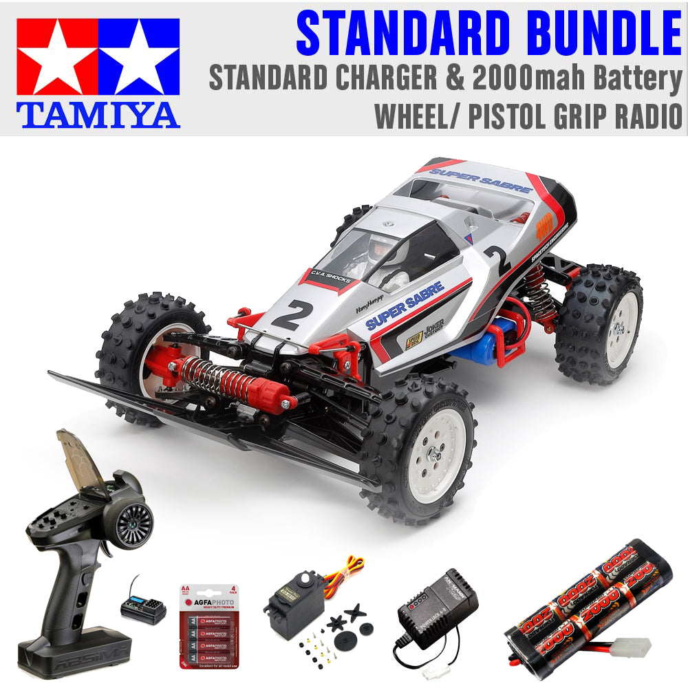 Tamiya RC 58728 Super Sabre (2023) 1:10 Standard Wheel Radio Bundle