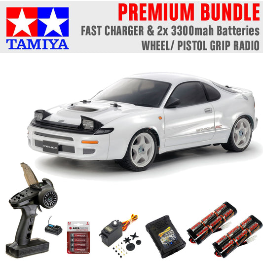 Tamiya RC 58730 Toyota GT-FOUR RC (ST185) TT-02 1:10 Premium Wheel Radio Bundle