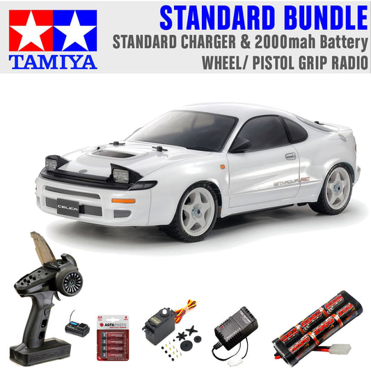 Tamiya RC 58730 Toyota GT-FOUR RC (ST185) TT-02 1:10 Standard Wheel Radio Bundle