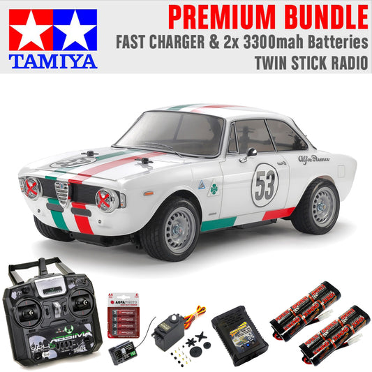 Tamiya 58732 Giulia Sprint GTA Clib (MB-01) 1:10 Premium Stick Radio Bundle