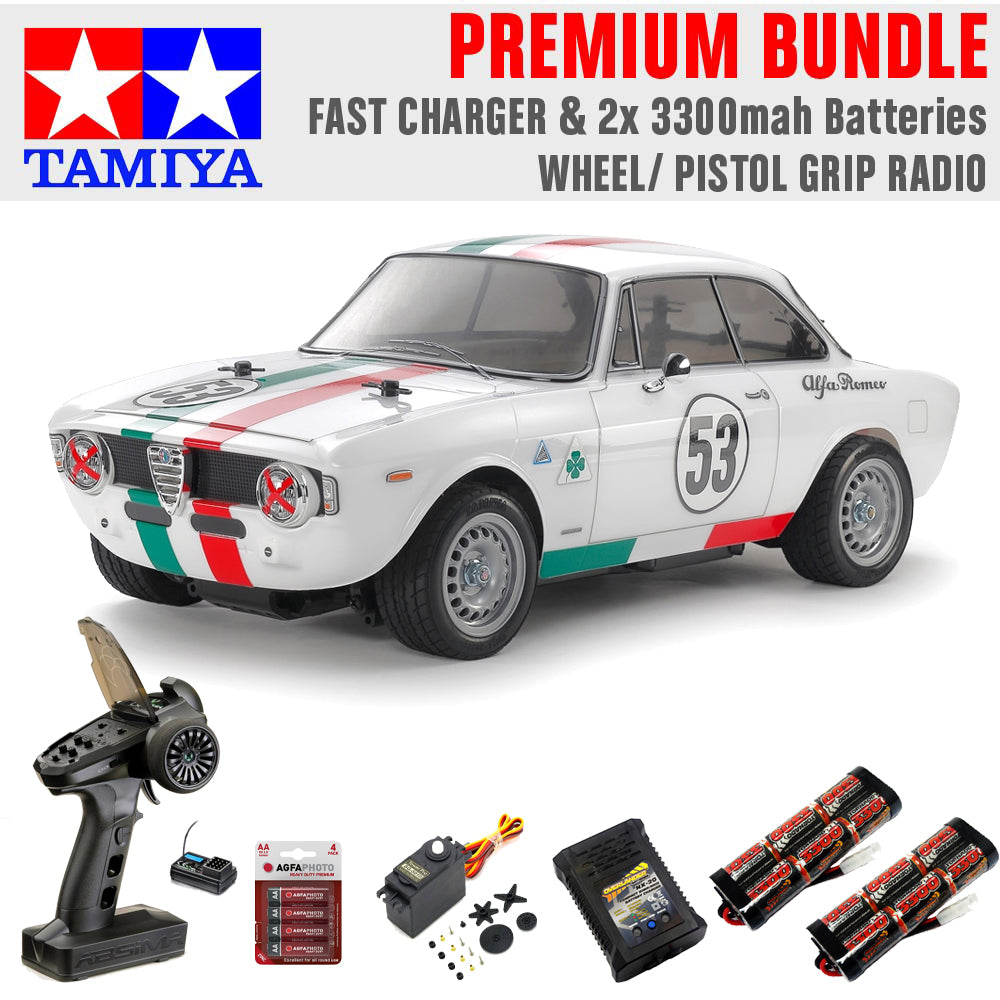 Tamiya 58732 Giulia Sprint GTA Clib (MB-01) 1:10 Premium Wheel Radio Bundle
