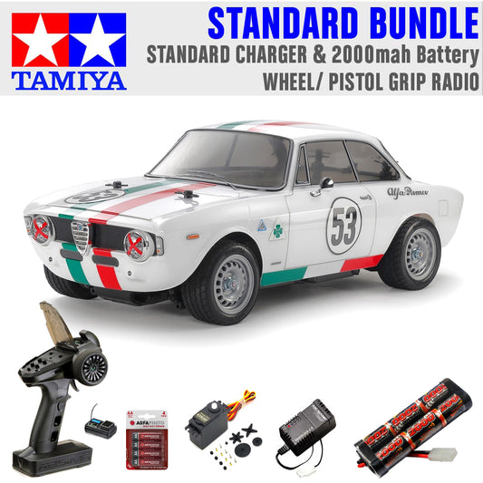 Tamiya 58732 Giulia Sprint GTA Clib (MB-01) 1:10 Standard Wheel Radio Bundle