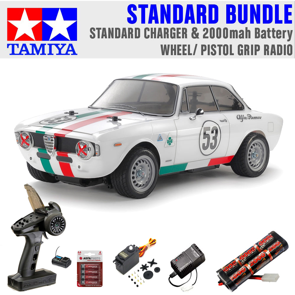 Tamiya 58732 Giulia Sprint GTA Clib (MB-01) 1:10 Standard Wheel Radio Bundle