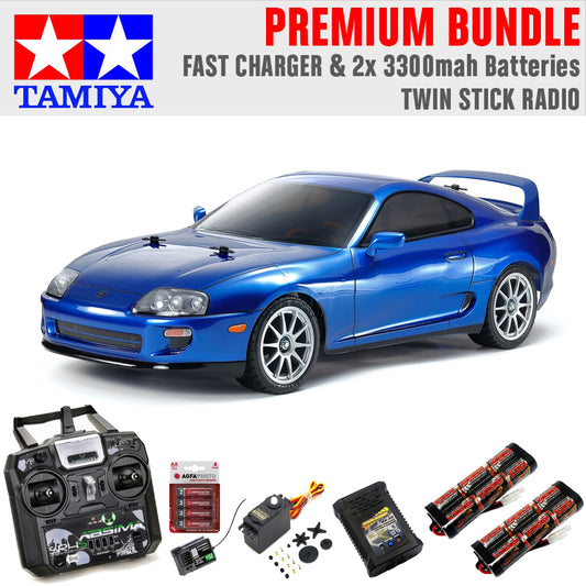 Tamiya RC 58733 Toyota Supra (JZA80) (BT-01) 1:10 Premium Stick Radio Bundle