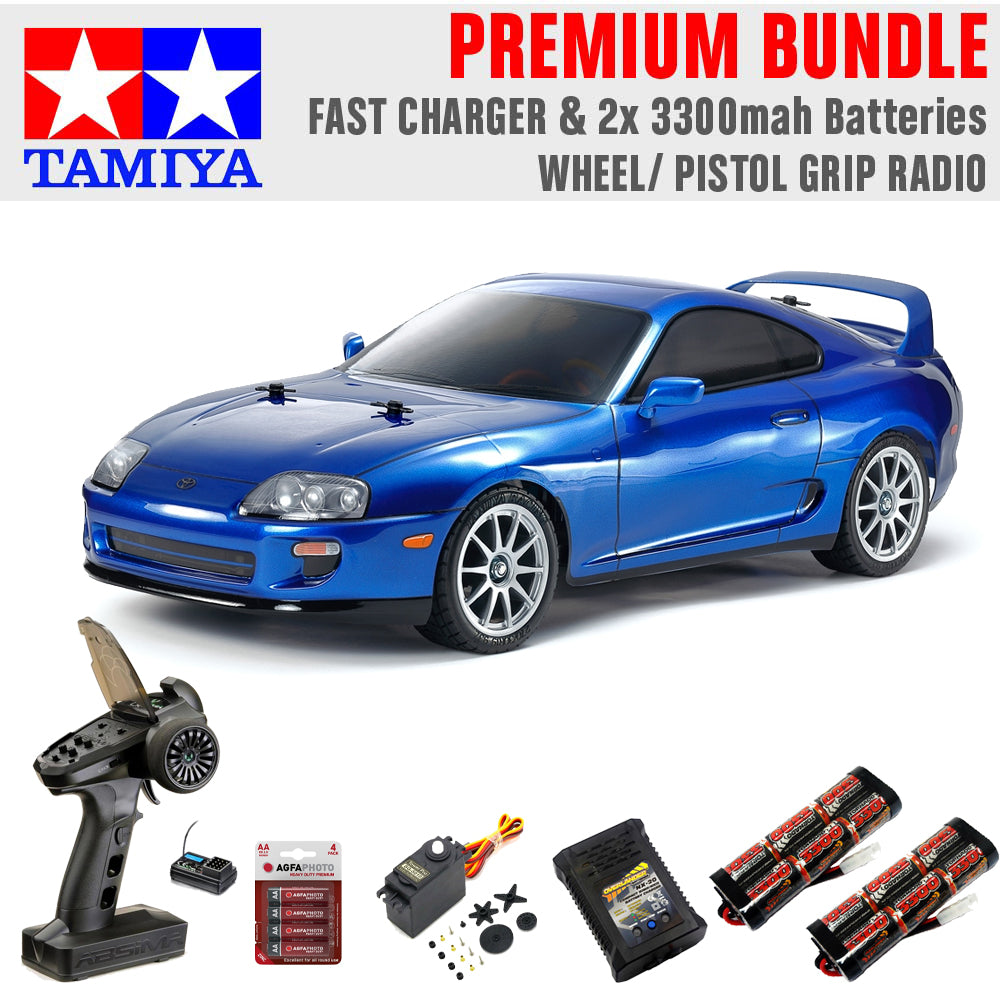Tamiya RC 58733 Toyota Supra (JZA80) (BT-01) 1:10 Premium Wheel Radio Bundle