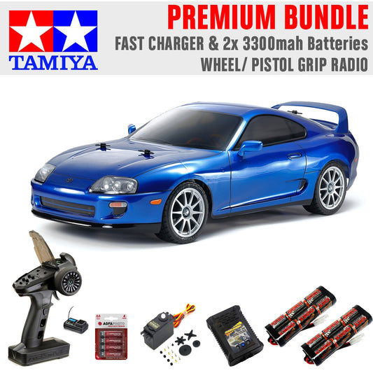 Tamiya RC 58733 Toyota Supra (JZA80) (BT-01) 1:10 Premium Wheel Radio Bundle