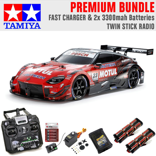 Tamiya RC 58735 Motul Autech Z TT-02 1:10 Premium Stick Radio Bundle