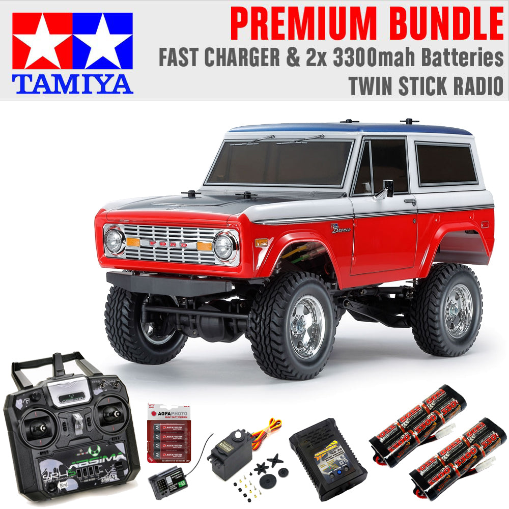 Tamiya RC 58736 Ford Baja Bronco (CC-02) 1:10 Premium Stick Radio Bundle