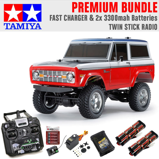Tamiya RC 58736 Ford Baja Bronco (CC-02) 1:10 Premium Stick Radio Bundle