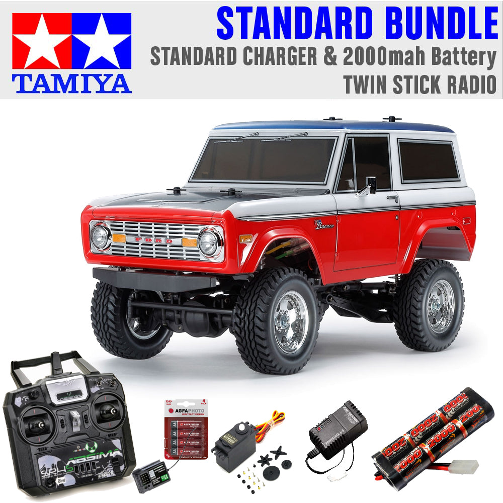 Tamiya RC 58736 Ford Baja Bronco (CC-02) 1:10 Standard Stick Radio Bundle