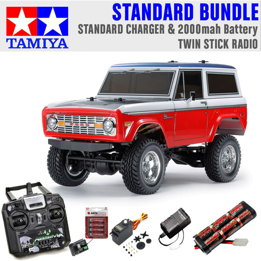 Tamiya RC 58736 Ford Baja Bronco (CC-02) 1:10 Standard Stick Radio Bundle