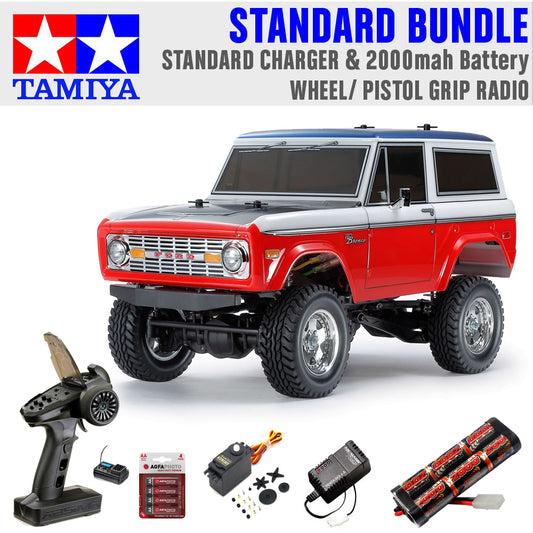 Tamiya RC 58736 Ford Baja Bronco (CC-02) 1:10 Standard Wheel Radio Bundle