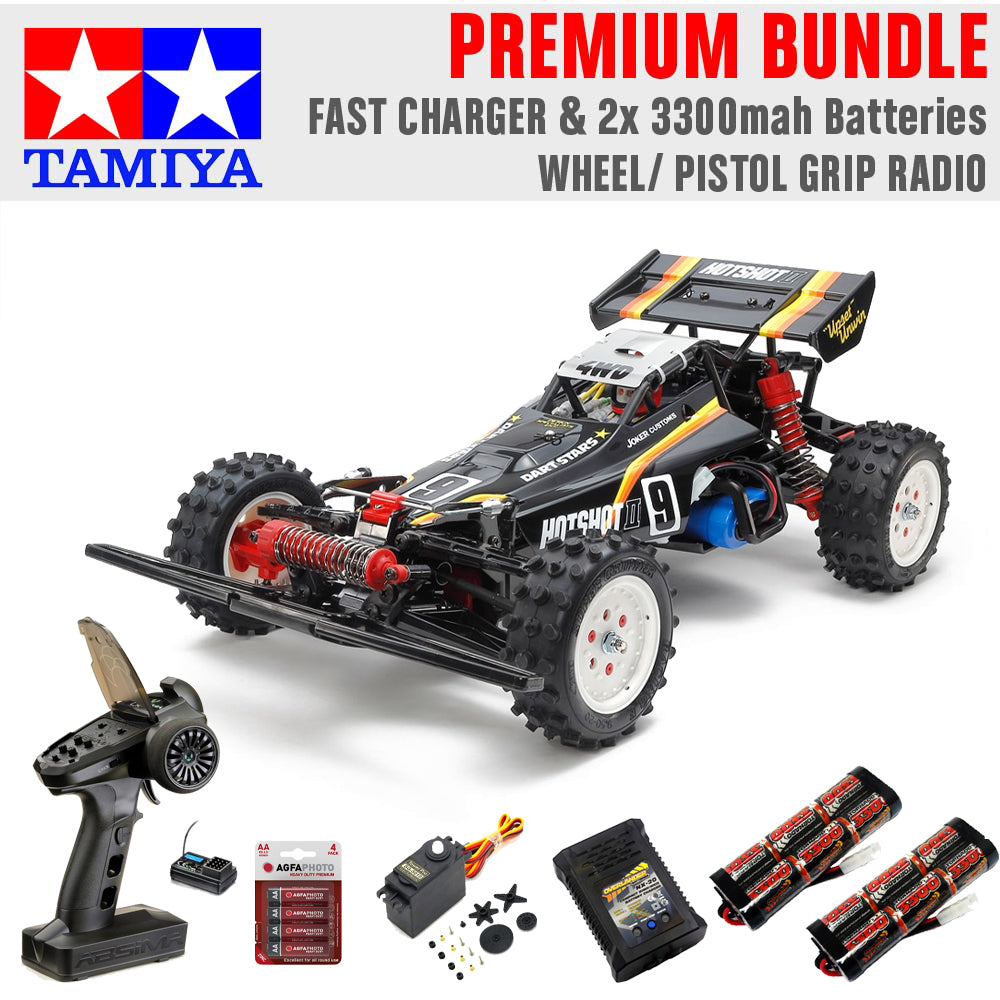 Tamiya RC 58737 Hotshot II (2024) 1:10 Premium Wheel Radio Bundle