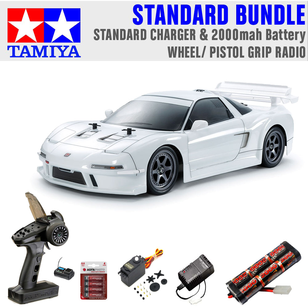 Tamiya RC 58739 1998 Honda NSX Racing (TT-02) 1:10 Standard Wheel Radio Bundle