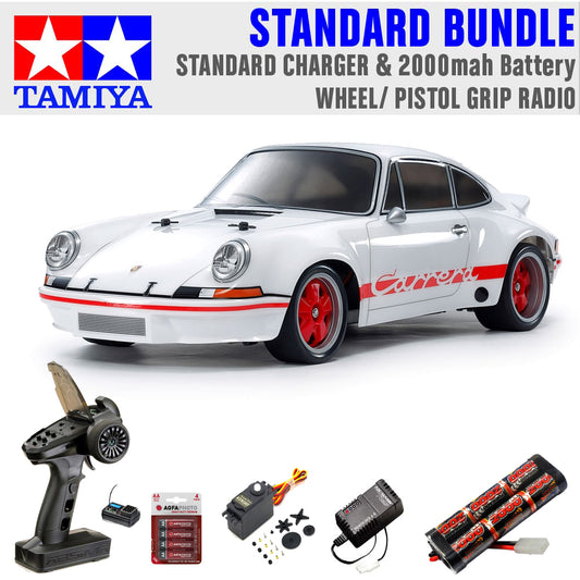 Tamiya 58740 Porsche 911 Carrera RSR 2.8 BT-01 1:10 Standard Wheel Radio Bundle