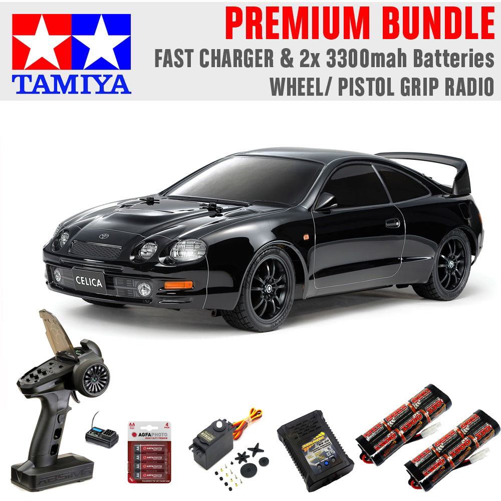 Tamiya RC 58743 Toyota GT-FOUR (ST205) (TT-02) 1:10 Premium Wheel Radio Bundle