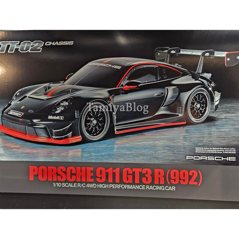 Tamiya RC 58745 Porsche 911 GT3 R (992) TT-02 1:10 RC Assembly Kit - NO ESC