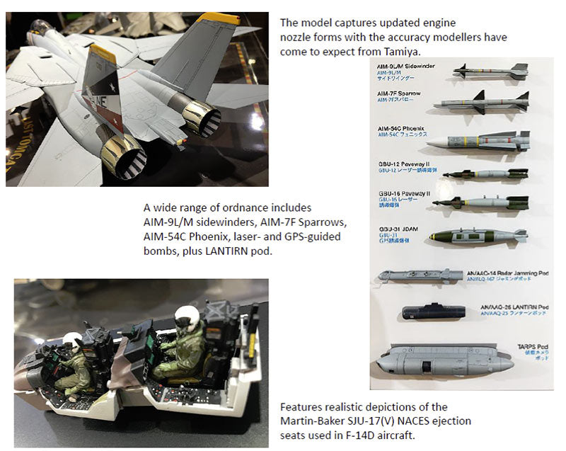 TAMIYA Grumman F-14D Tomcat 1:48 Aircraft Model Kit 61118
