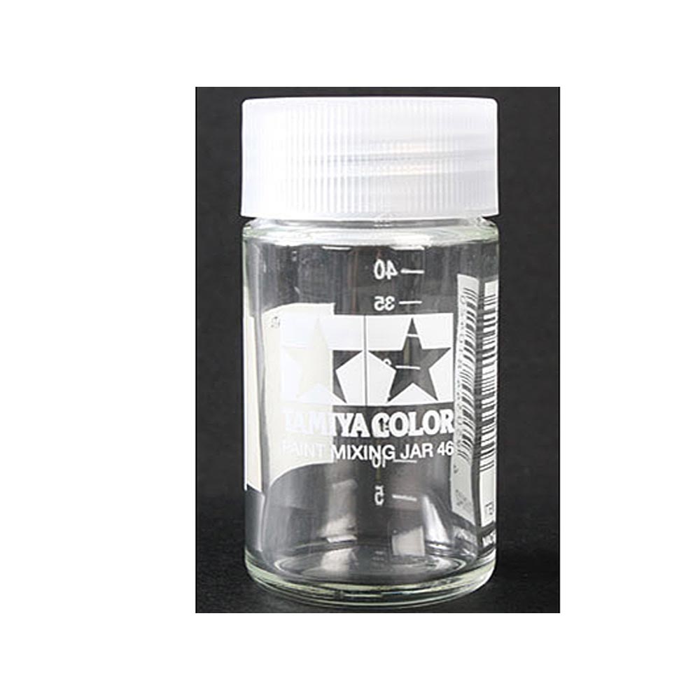 Tamiya 81042 Large 46ml Empty Paint Mixing Glass Jar w/Measuring Marker