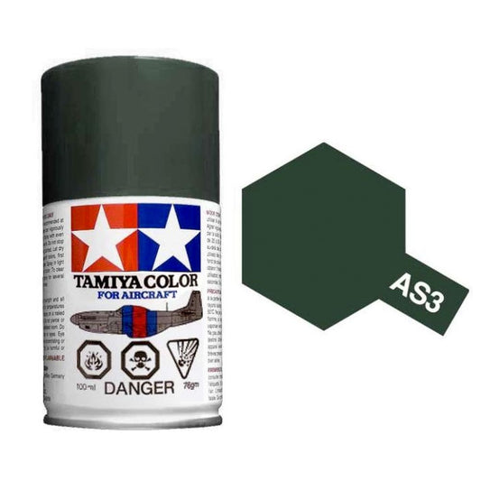 TAMIYA AS-3 Grey Green (Luftwaffe) 100ml Model Aircraft Spray Paint 86503