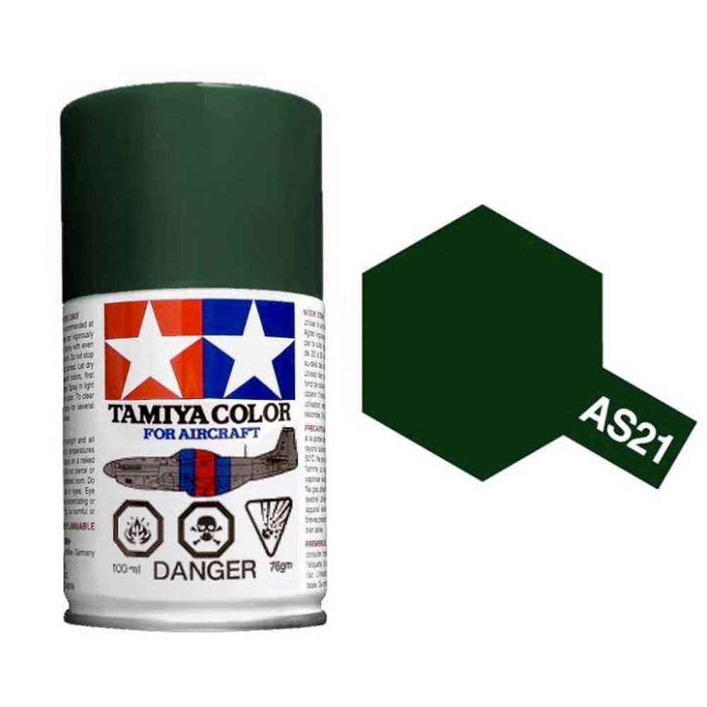 TAMIYA AS-21 Dark Green 2 (IJN) 100ml Model Aircraft Spray Paint 86521