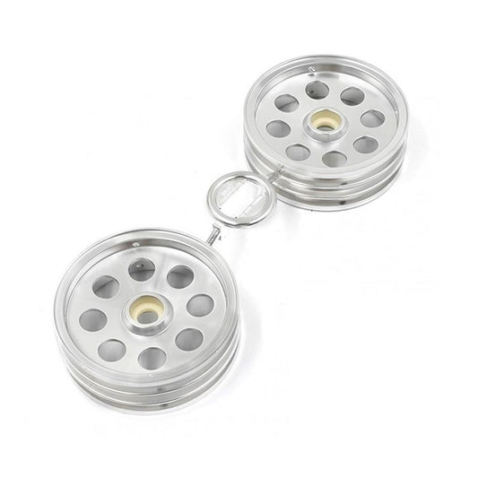 Tamiya 9335855 Chrome Painted Front Wheels x2 58695 Wild One Blockhead RC Hop Up