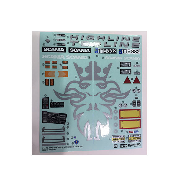 TAMIYA 56318 Scania R470 Highline/Orange/Metallic, 9495508/19495508 Decals.