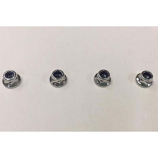 TAMIYA 9805557/19805557 4mm Flange Lock Nut (4 Pcs.) (Wheel Nuts) TT01/TT02/DT02