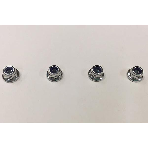 TAMIYA 9805557/19805557 4mm Flange Lock Nut (4 Pcs.) (Wheel Nuts) TT01/TT02/DT02