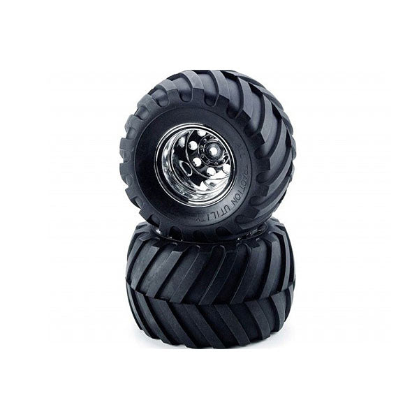 Tamiya 58242 Wild Willy 2/Mad Bull, 9805618/19805618 Front Tire & Wheel (2 Pcs.)