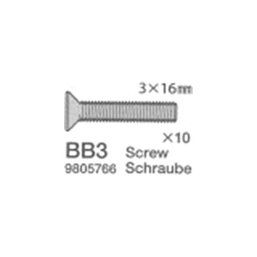 TAMIYA 9805766 3x16mm Countersunk Hex Head Screw - RC Car Spares
