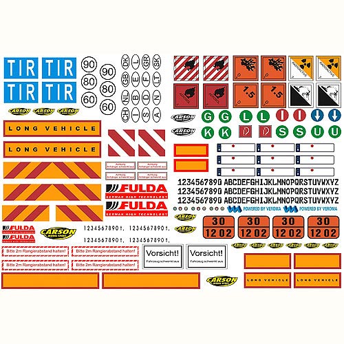 TAMIYA CARSON Parts Truck Caution Sign Sticker Sheet C907086 500907086