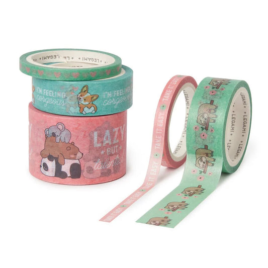 Legami Tape By Tape - Cute Animals - Sticky Tape 5m Rolls