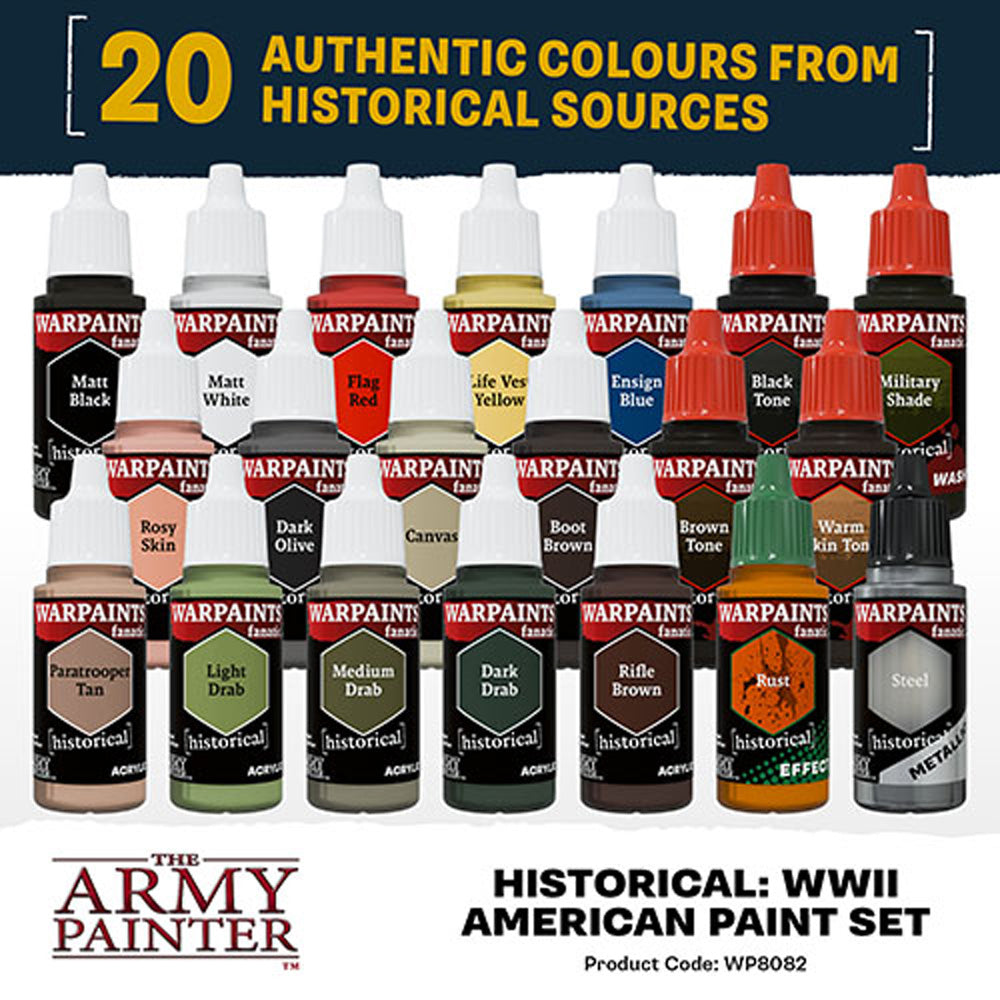 The Army Painter - Warpaints Fanatic Historical - WWII American 20x Paint Set