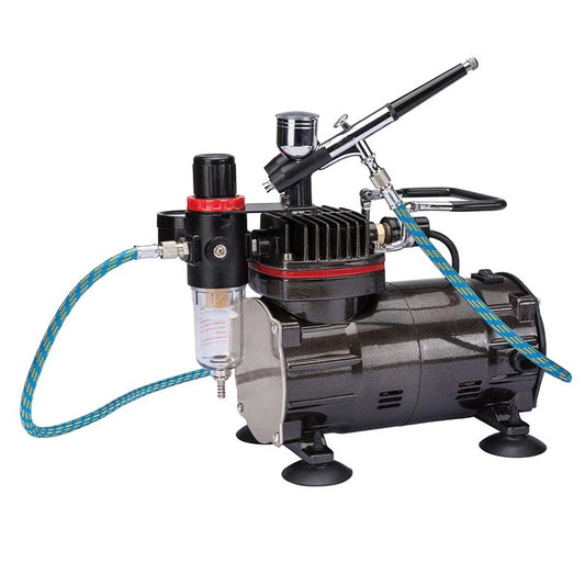 Royal Max TC-802 Piston Air Compressor w/Airbrush & Hose Starter Kit Bundle