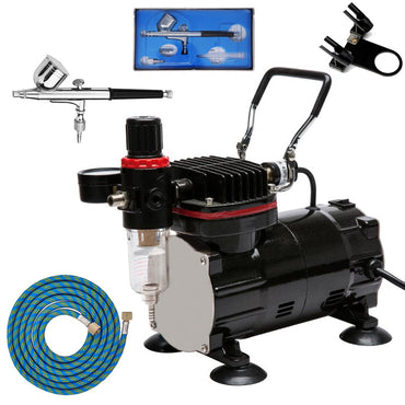 Royal Max TC-802 Piston Air Compressor w/Airbrush & Hose Starter Kit Bundle