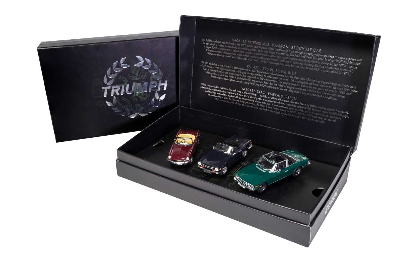 Corgi TC00004 Sporting Triumph Collection Stag, Spitfire TR6. 1:43 Diecast Model