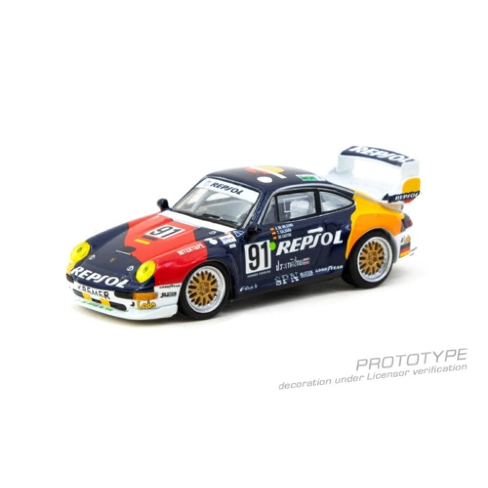 Tarmac Works Porsche 911 GT2 24h Le Mans 1995 No.91 Repsol 1:64 Diecast Car