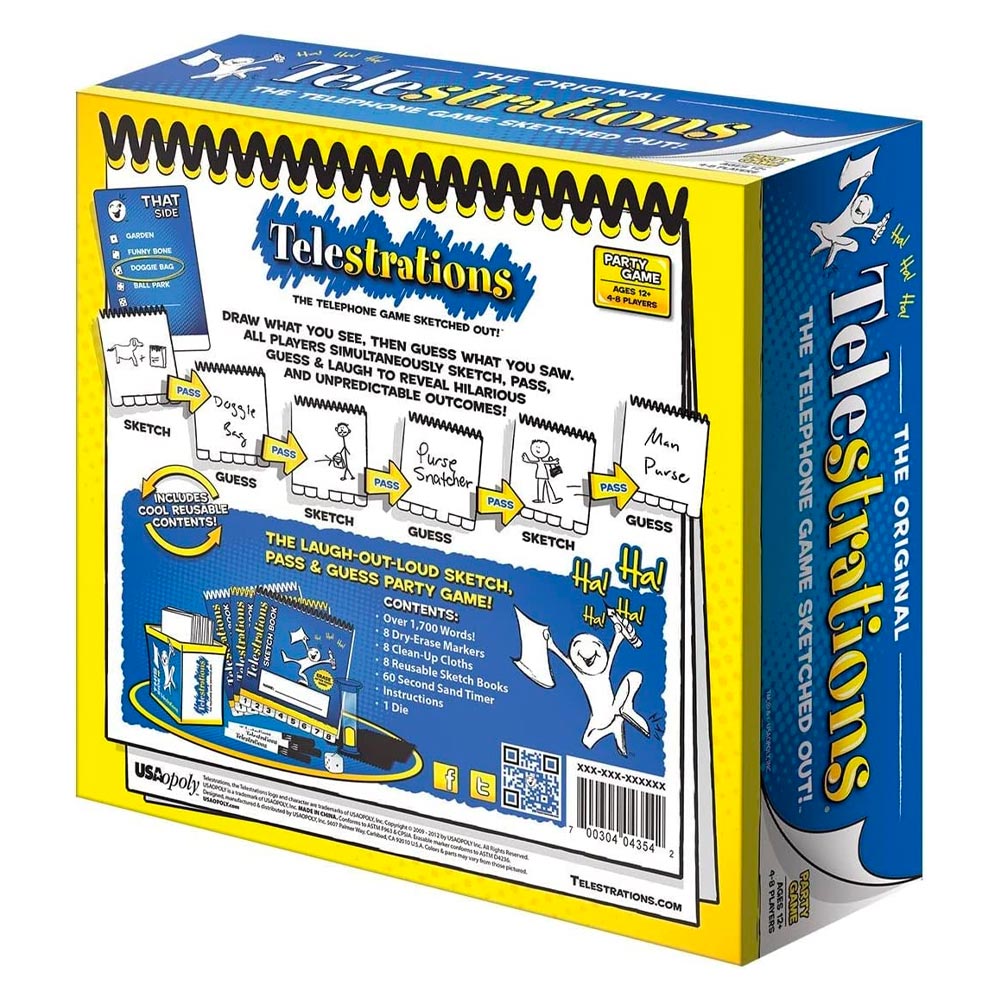 Telestrations - Party Drawing Game - Age 12+ - 4-8 Players - 30min USAopoly