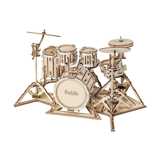 ROBOTIME Rolife Drum Kit Wooden Model Kit TG409