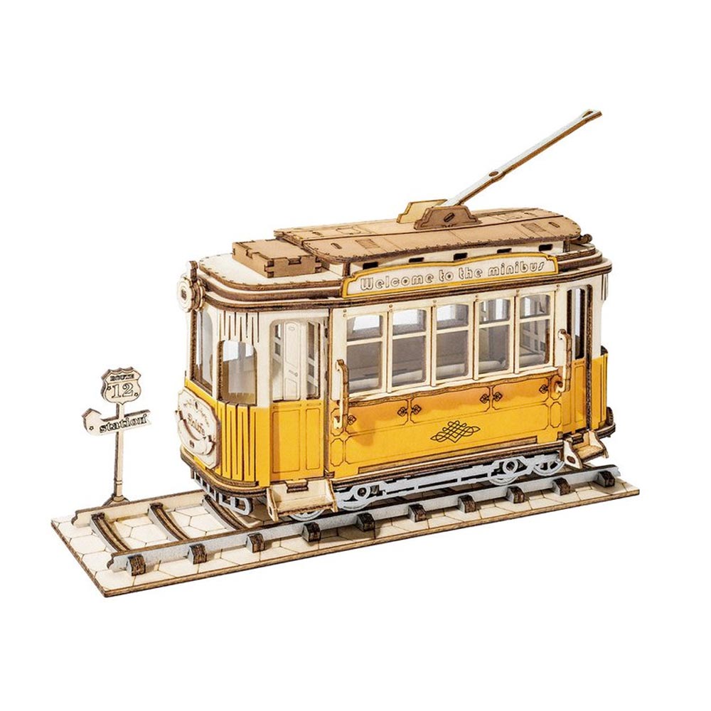 ROBOTIME Rolife Retro Tramcar Wooden Model Kit TG505