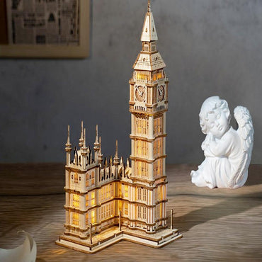ROBOTIME Rolife Big Ben Wooden Model Kit with Lights TG507