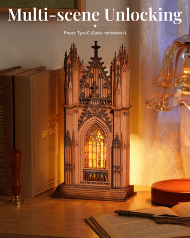 Rolife Twin-Tower Cathedral 3D Wooden Puzzle Model Kit TGA01