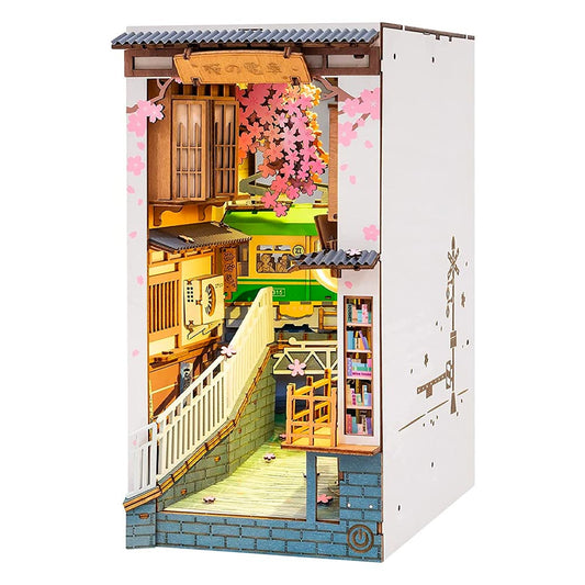 ROBOTIME Rolife Sakura Densya Book Nook DIY Miniature House Craft Kit TGB01